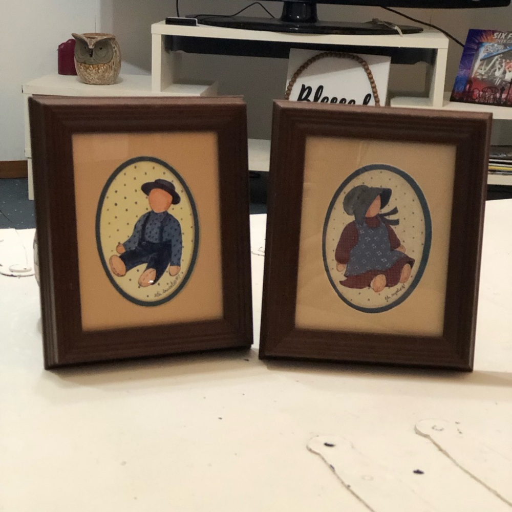 Two original vintage Amish pictures
